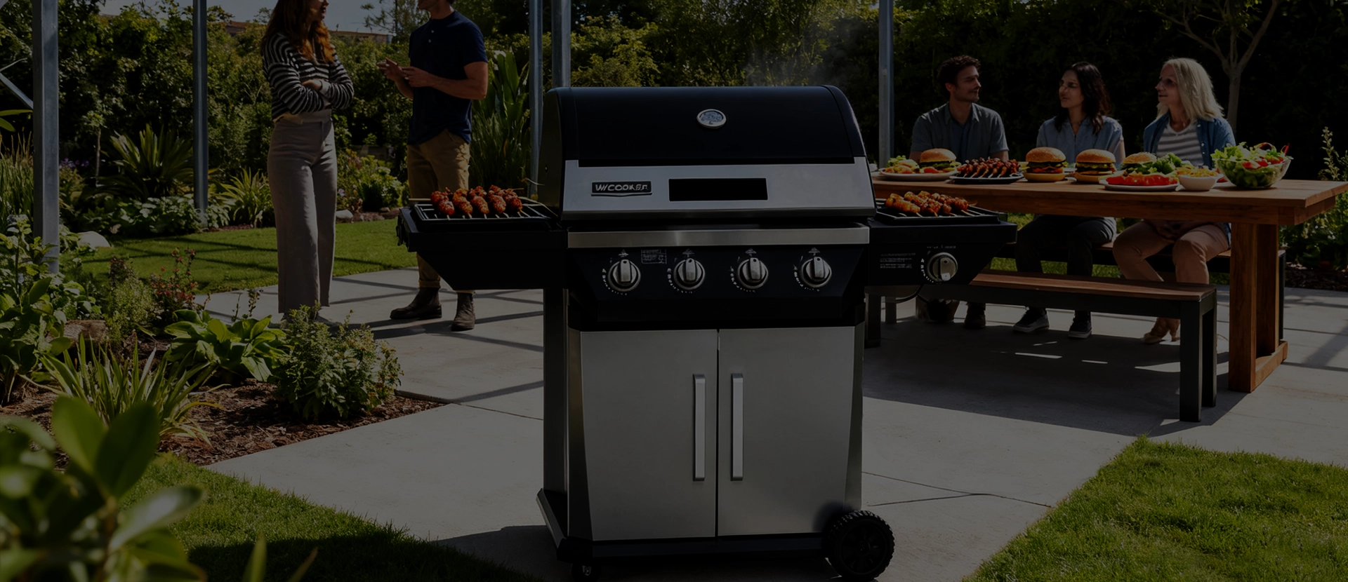 4-Brenner Propangasgrill mit Seitenbrenner JXE-001