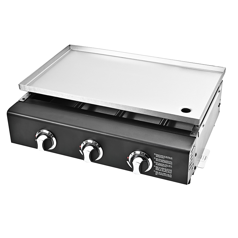 3 Burner Tabletop Gas Flat Top Griddle, 36000 BTU Heavy Duty Stainless Steel Countertop Propane Cooking Griddle