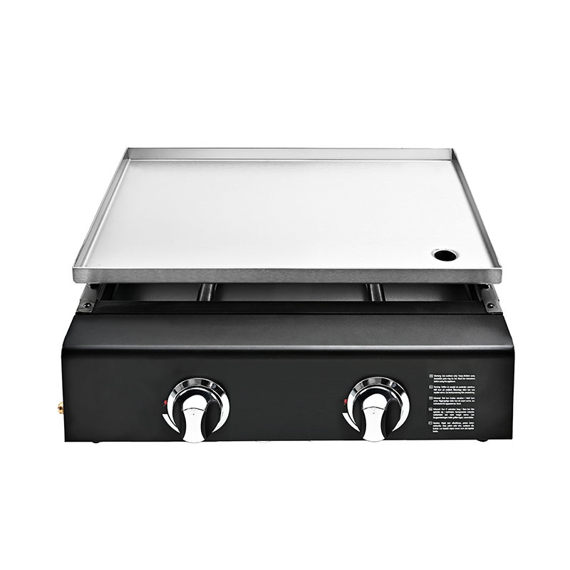 2 Brander Draagbare Tafelbladgas Vlak Top Griddle, 22000 BTU SS430 Roestvrijstaal Aanbladpropaan Koken Griddle