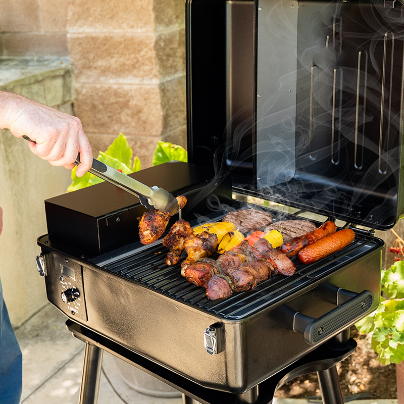 Draagbare Tabletop Houten Pellet Grill met PID Digitale Controller, 202 Sq.In Compact Outdoor Pellet Smoker