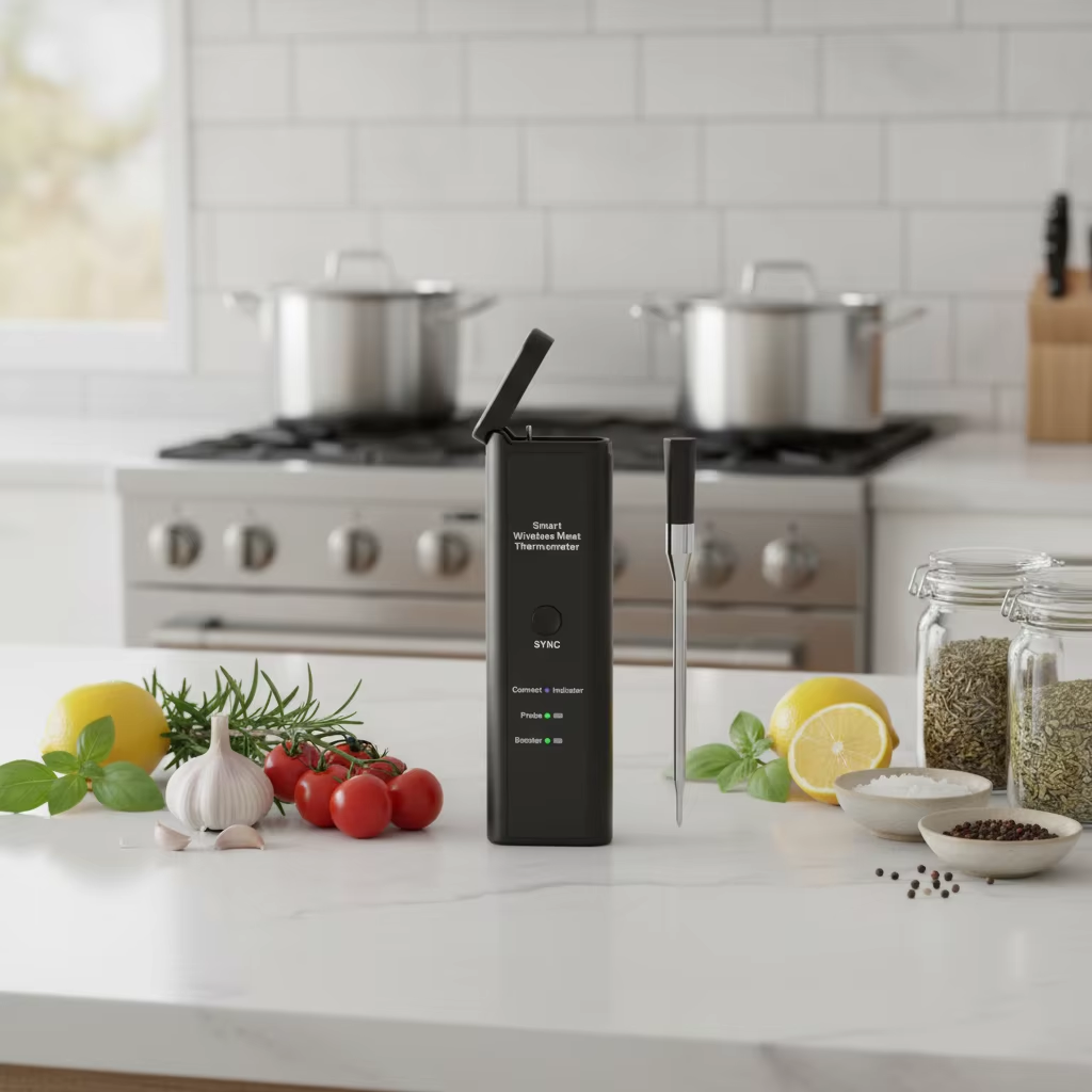 Smart Wireless Waterproof Heat Resistant Foldable Instant Read Custom Digital Metal Meat Thermometer Probe Barbecue Cooking