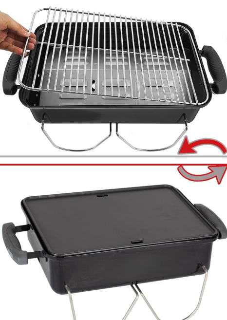For Go Anywhere Charcoal Square Grill Cooking Grid/WGA Cast Iron Griddle 1pc Double-sided Replacement Easily Cleaned Reusable