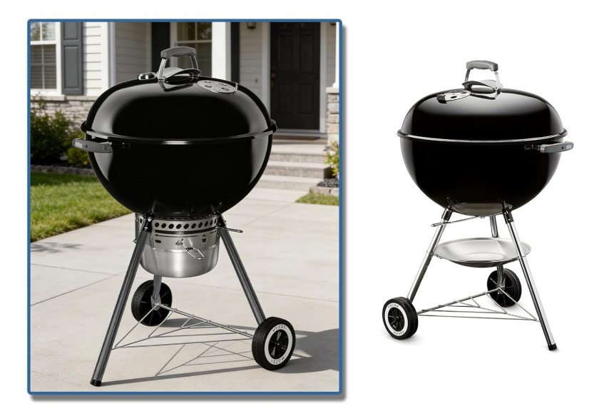 Iron Portable Outdoor Charcoal Grill Leg Kit with Wheels 57cm/22