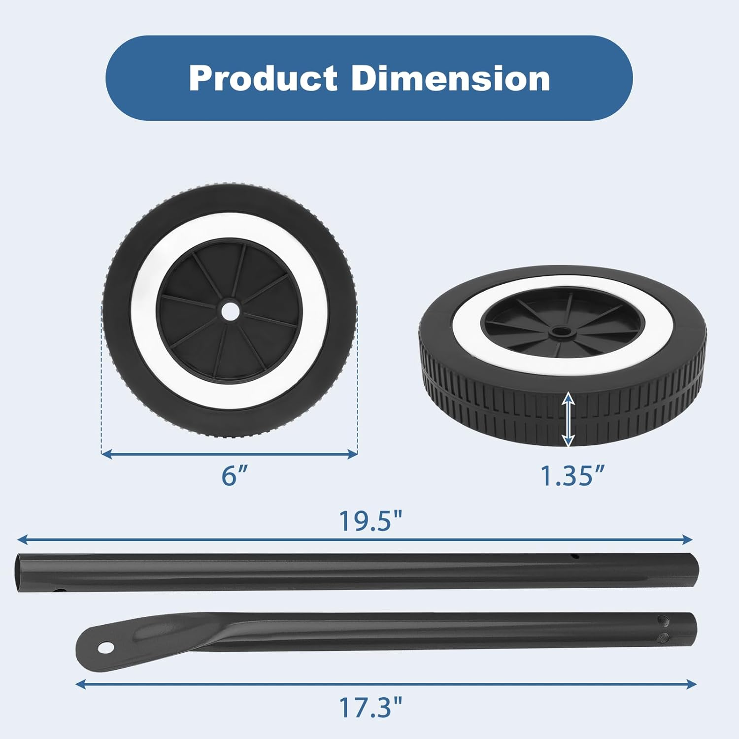 Iron Portable Outdoor Charcoal Grill Leg Kit with Wheels 57cm/22