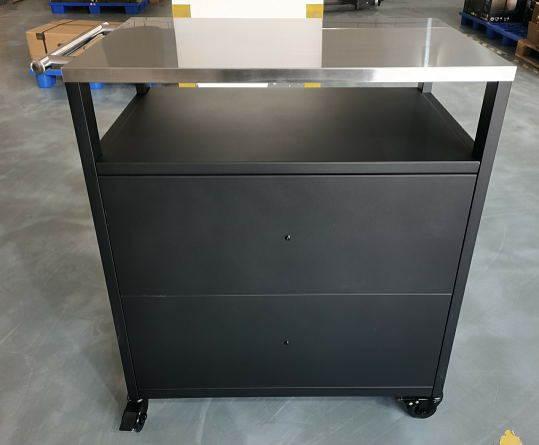 Portable Stainless Steel BBQ Cart with Convenient Storage Design