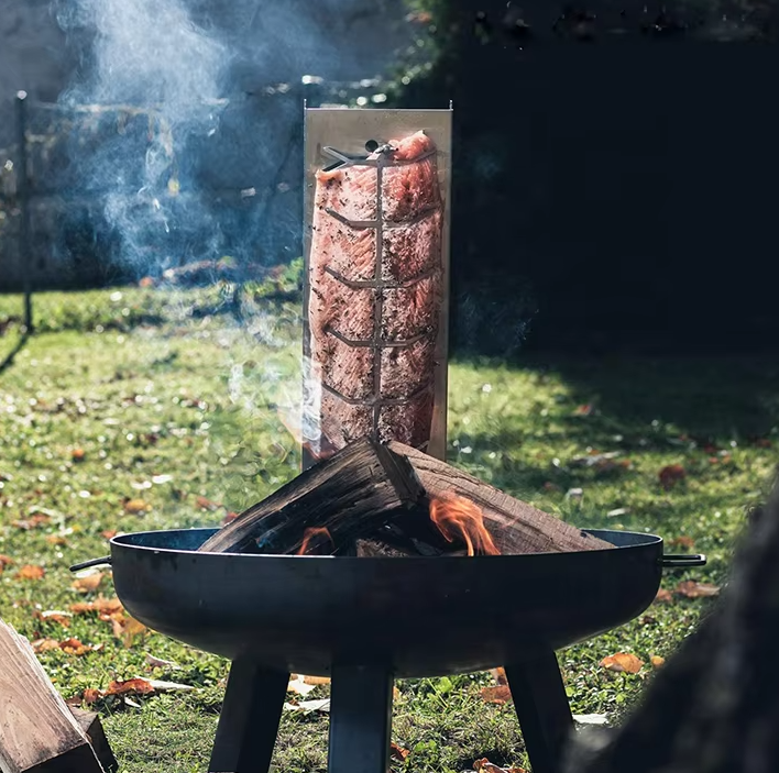 Outdoor BBQ Salmon charcoal grill salmon grill pan