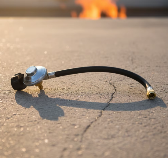 Factory Custom Metal Low‑Pressure Gas Regulator and Heat‑Resistant Hose Assembly, Corrosion Resistant BBQ Replacement Accessory for Barbecue Cooking