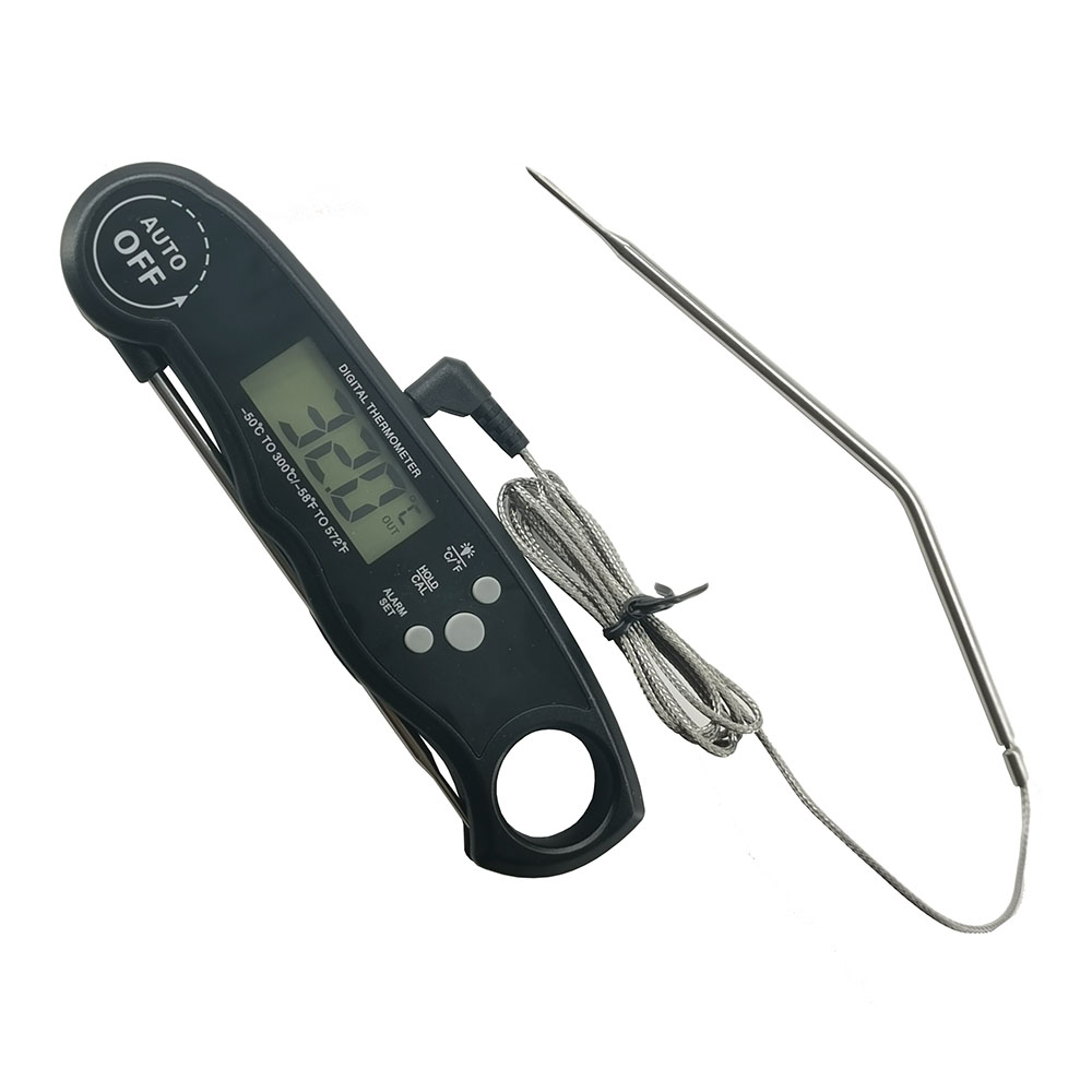 Factory Custom Dual‑Probe Foldable Instant Read Digital Food Thermometer, Waterproof Dustproof Heat‑Resistant Meat Thermometer for BBQ & Grilling Cooking