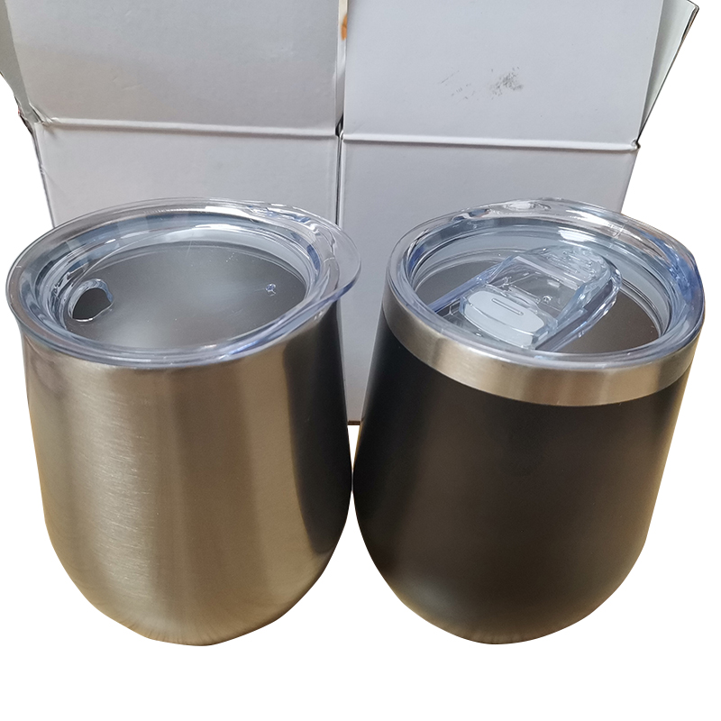 metal handleless stainless steel wine glass