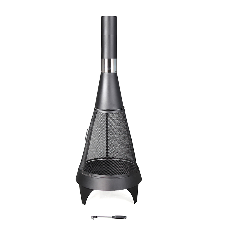 Middle Sized Rocket Black Steel Burning Fire Pit