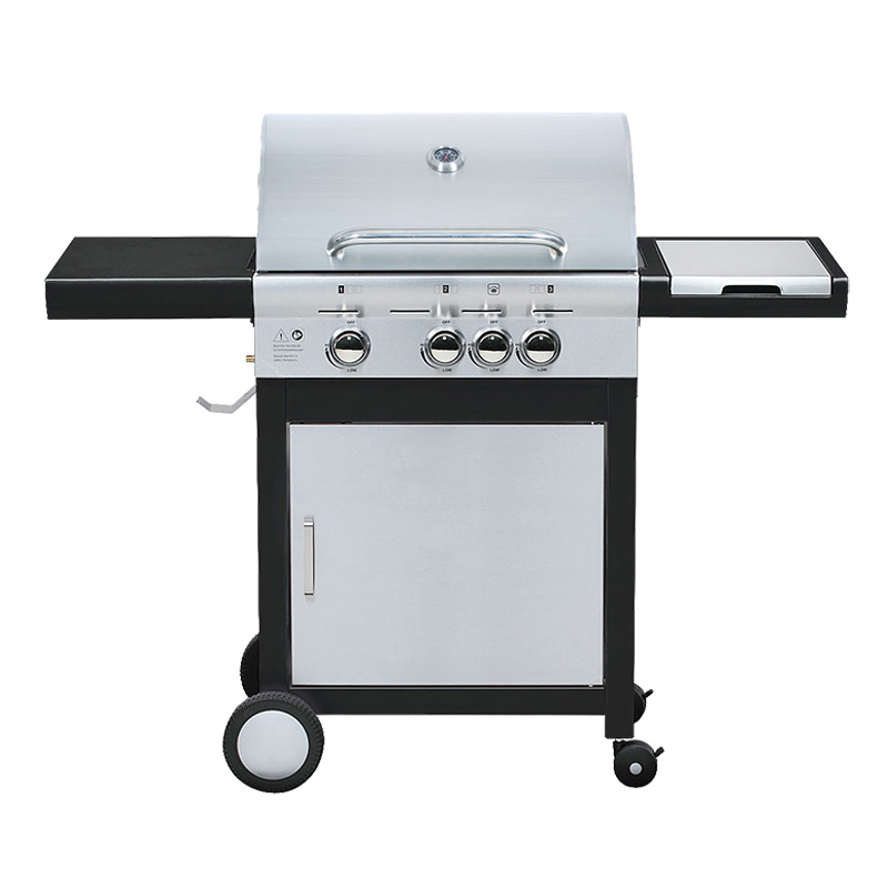 3 Burners Gas Grill With Folding Side Table