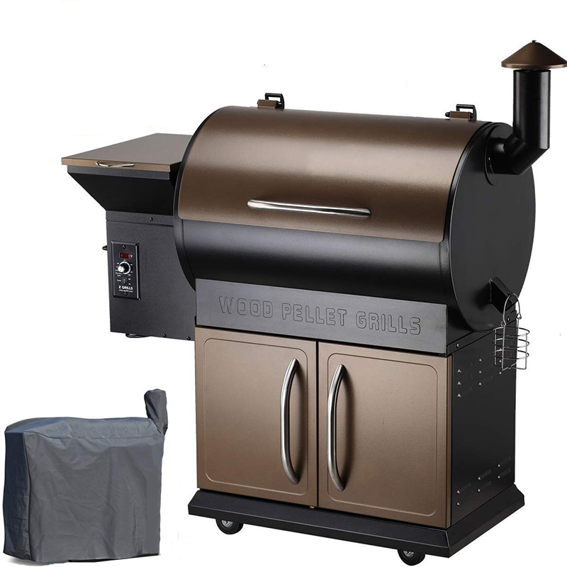 Pellet BBQ Grill With Flame Brolier
