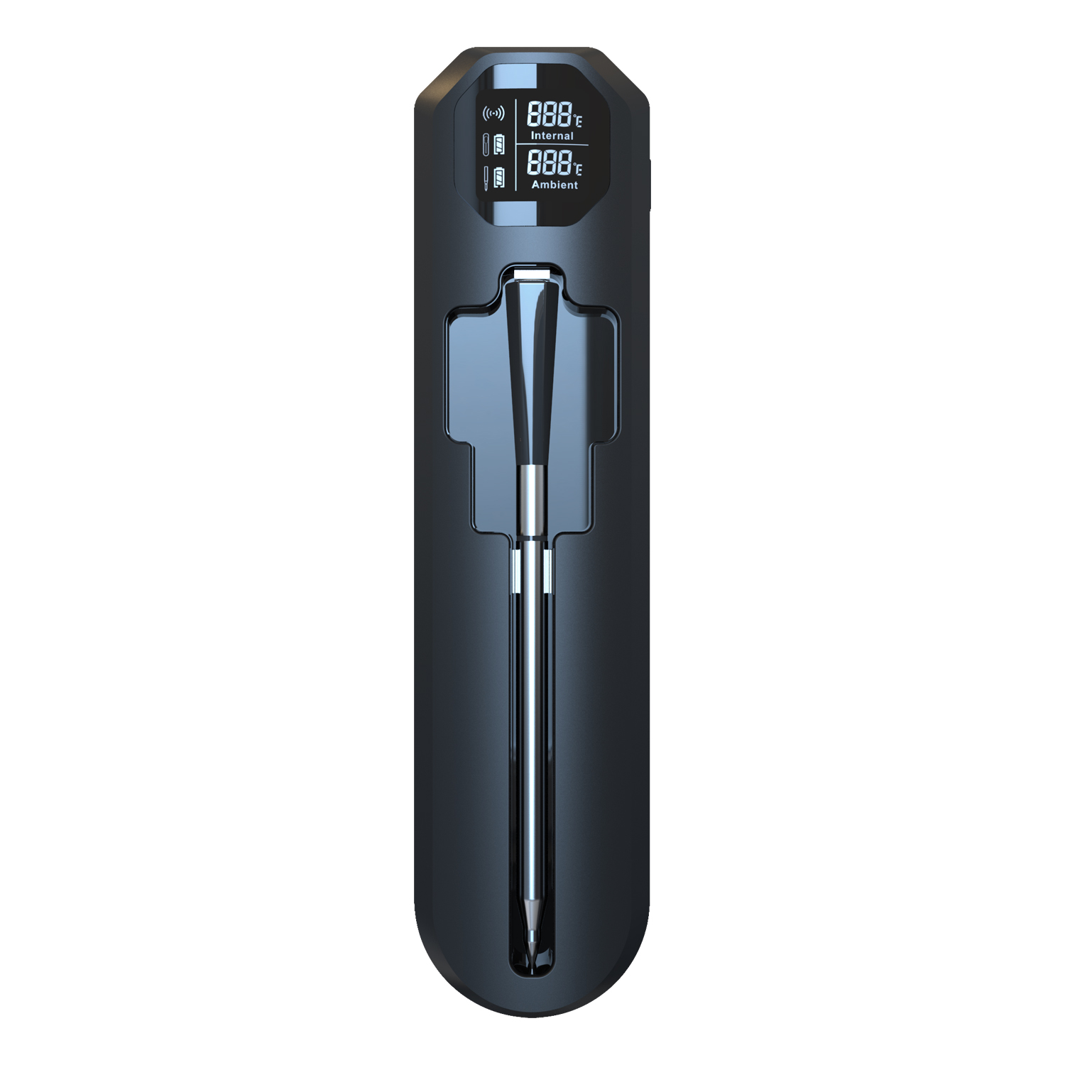 Smart Wireless Metal Meat Thermometer Instant Read Digital Probe Eco-Friendly Stocked Waterproof Dustproof for Cooking Baking